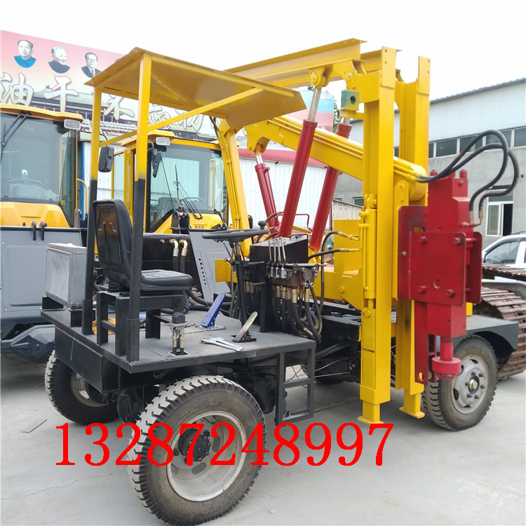廠家供應(yīng)多功能裝載式護(hù)欄打樁機(jī) 山區(qū)公路護(hù)坡鉆機(jī)