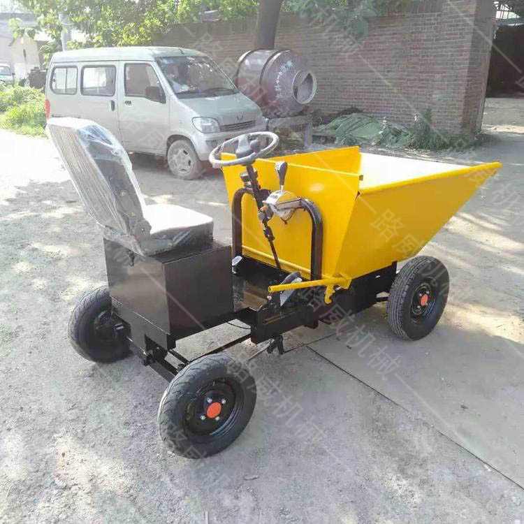 電動四輪水泥砂漿運(yùn)輸車 農(nóng)用電動灰斗車 四輪座駕式電動翻斗車