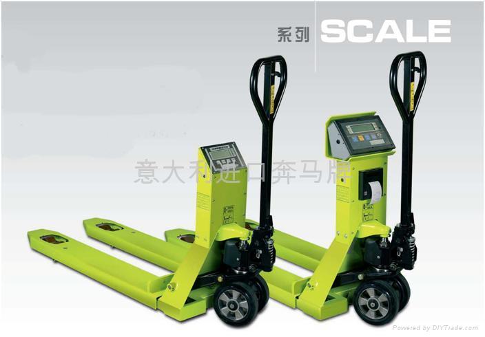 北京手動托盤搬運車（帶電子秤可打?。┍捡R牌手動托盤搬運車-意大利進口帶電子磅搬運車 GS/P25 - GS/P25